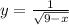 y=\frac{1}{\sqrt{9-x}}