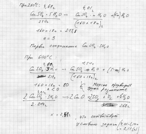 4.69 г кристаллогидрата сульфата меди(ii) выдерживали при 95 градусов цельсия до постоянной массы, к