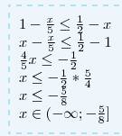 Решением неравенства 1-x/5≤1/2-x является промежуток