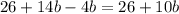 26+14b-4b=26+10b