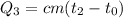 Q_{3}=cm( t_{2}- t_{0})