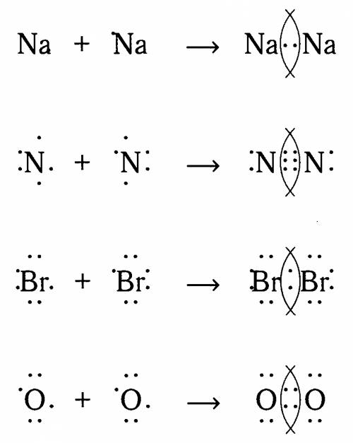 Запишите схемы образования молекул na2 br2 o2 n2