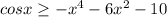 cosx \geq -x^{4}-6x^{2}-10