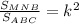 \frac{S_{MNB}}{S_{ABC}} = k^2