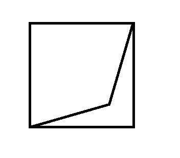 Проведите отрезок так чтобы он разделил квадрат: на два четырехугольника, не являющихся прямоугольни