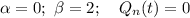 \alpha=0;~\beta=2;~~~Q_n(t)=0