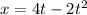 x=4t-2 t^{2}