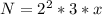 N=2^2*3*x