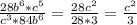 \frac{28b ^{6} *c^5}{c^3*84b^6}= \frac{28c ^{2} }{28*3}= \frac{c^2}{3}