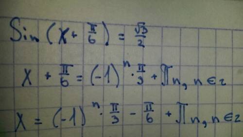 Найдите наибольший отрицательный корень уравнения sin (x+п/6)=корень из 3/2