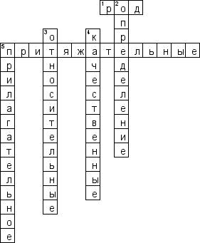 Кроссворды с вопросами и ответами на тему глаголы и прилогательные