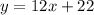 y = 12x + 22