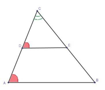 Площадь треугольника abc равна 100.de-средняя линия ,паралелльная стороне ab.найдите площадь треугол