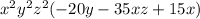 x^{2} y^{2} z^{2} (-20y-35xz+15x)