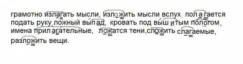 )спишите вставляя пропущенные буквы.обозначьте орфограмму в корне -лаг//-лож по образцу образец: пол