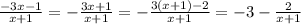 \frac{-3x-1}{x+1} = -\frac{3x+1}{x+1} = -\frac{3(x+1) - 2}{x+1} = -3 -\frac{2}{x+1}