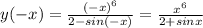 y(-x)= \frac{(-x)^{6}}{2-sin(-x)}=\frac{x^{6}}{2+sinx}