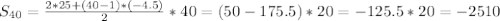 S_{40}=\frac{2*25+(40-1)*(-4.5)}{2}*40=(50-175.5)*20=-125.5*20=-2510