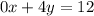 0x+4y=12