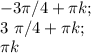 -3 \pi /4+\pi k; &#10;&#10;3 \pi /4+\pi k ;&#10;&#10;\pi k