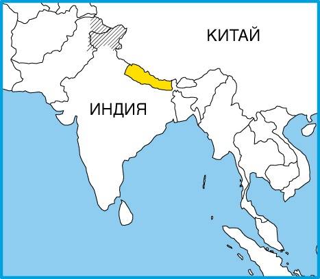 Где находятся гималайские горы на карте масштаб 1: 30000000