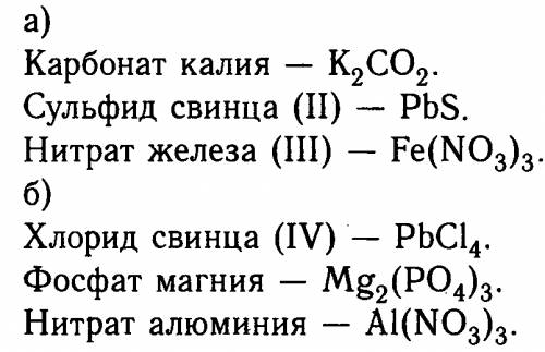 Тема соли и их классификация. написать формулы по солям: карбонат калия сульфид свинца (ii) нитрат ж