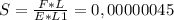 S= \frac{F*L}{E*L1} =0,00000045