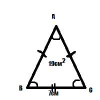 Периметр равнобедренного треугольника равен 19 см,основание равно 7см. боковая сторона сделайте с д