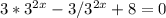 3*3 ^{2x} -3/ 3^{2x} +8=0