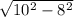 \sqrt{ 10^{2}- 8^{2} }