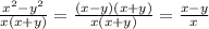 \frac{x^2-y^2}{x(x+y)}=\frac{(x-y)(x+y)}{x(x+y)}=\frac{x-y}{x}