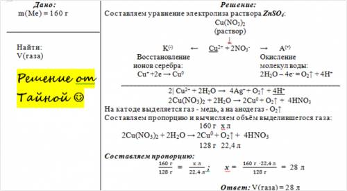 Вычислить объем газа, который образуется на аноде при электролизе раствора нитрата меди (2) если на