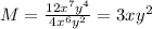 M = \frac{12 x^{7}y^{4} }{4 x^{6} y^{2}} = 3xy^{2}