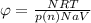 \varphi = \frac{NRT}{p(n)NaV}