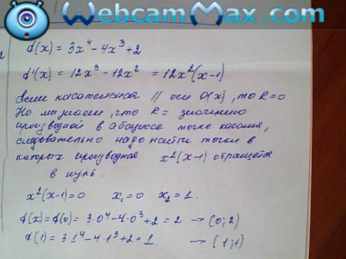 Дана функция f(x)=3 x^4-4x^3+2 найдите координаты точек ее графика ,в котором касательные к нему пар