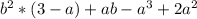 b^2*(3-a)+ab-a^3+2a^2