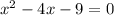 x^2-4x-9=0