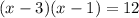 (x-3)(x-1)=12