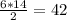 \frac{6*14}{2} =42