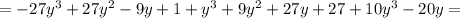 =-27y^3+27y^2-9y+1+y^3+9y^2+27y+27+10y^3-20y=