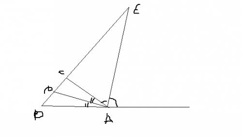 Из вершины a треугольника abc проведены биссектрисы внутреннего и внешнего углов, пересекающие пряму