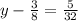 y- \frac{3}{8} = \frac{5}{32}