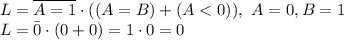 L=\overline{A=1}\cdot((A=B)+(A