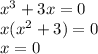 x^3+3x=0 \\\ x(x^2+3)=0 \\\ x=0