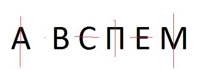 Проведи ось симетрии каждой буквы а в с п е м