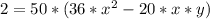 2=50*(36* x^{2}-20*x*y)