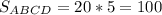 S_{ABCD} =20*5=100