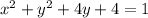 x^2+y^2+4y+4=1