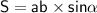 \mathsf{S=ab\times sin \alpha }