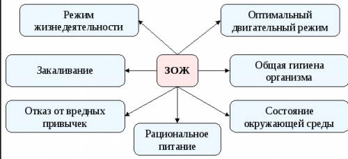 Составить таблицу о влиянии составляющих на зож человека